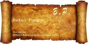 Beksi Pongor névjegykártya